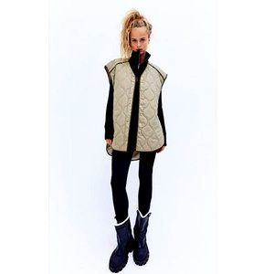 NWT H&M HM Water-repellent gilet greige vest size Large